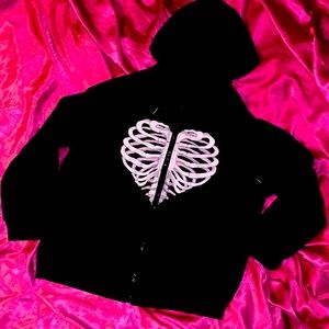 Skeleton Heart Zip Up 🖤💀